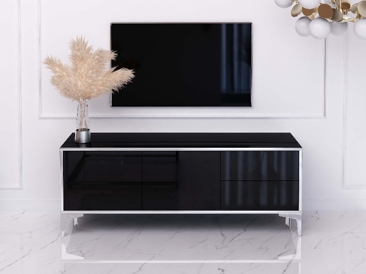 TV Cabinet Monako 136cm - Black, Silver