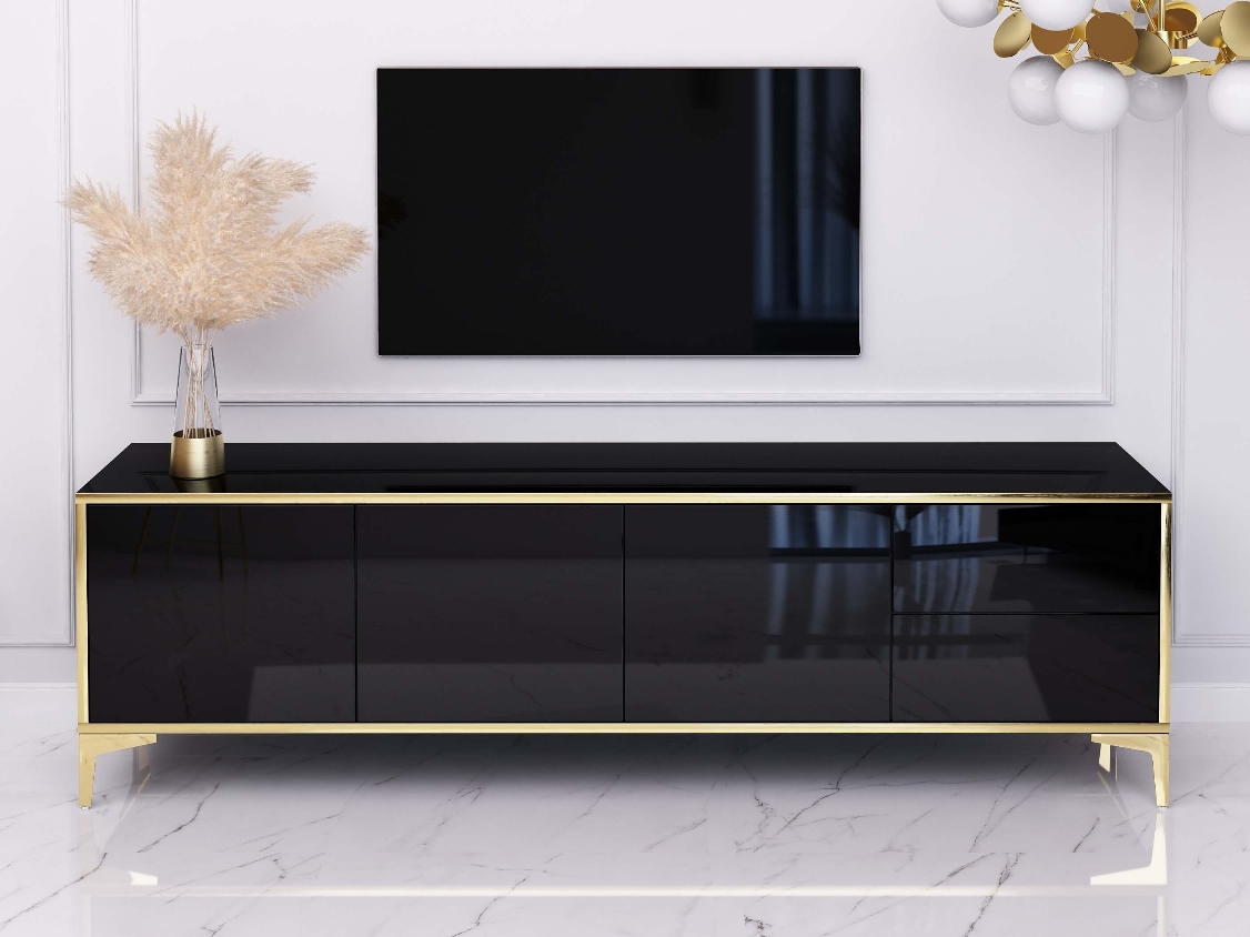 TV Cabinet Monako 180cm - Gold, Black