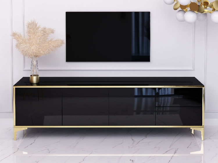 TV Cabinet Monako 180cm - Gold, Black