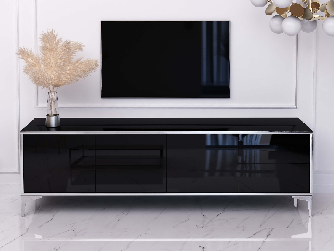 TV Cabinet Monako 180cm - Black, Silver