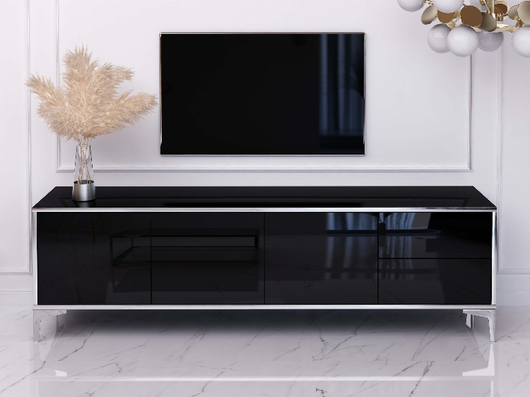 TV Cabinet Monako 180cm - Black, Silver